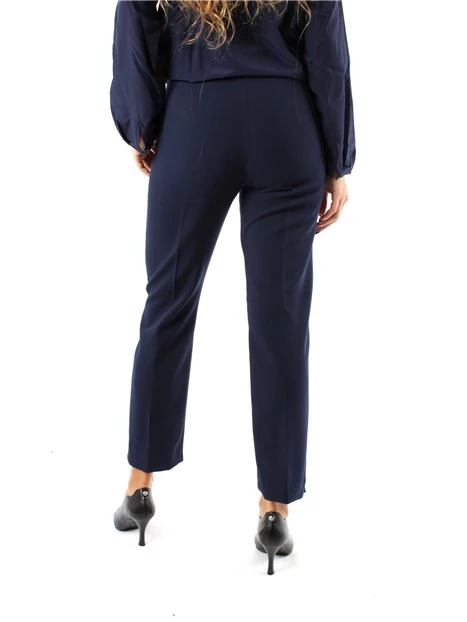 PANTALONI A SIGARETTA ELASTICI MISTO VISCOSA DONNA BLU