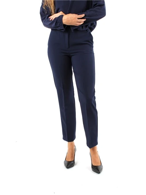 PANTALONI A SIGARETTA ELASTICI MISTO VISCOSA DONNA BLU