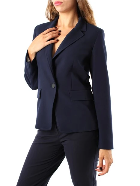 GIACCA BLAZER MONOPETTO DOPPIO BISTRETCH DONNA BLU