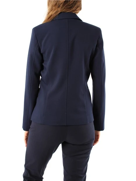 GIACCA BLAZER MONOPETTO DOPPIO BISTRETCH DONNA BLU