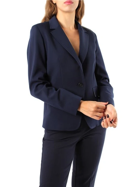 GIACCA BLAZER MONOPETTO DOPPIO BISTRETCH DONNA BLU