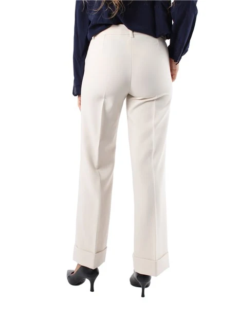 PANTALONI PALAZZO ELASTICI MISTO VISCOSA DONNA BIANCO