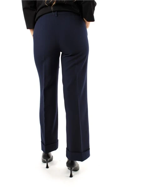 PANTALONI PALAZZO ELASTICI MISTO VISCOSA DONNA BLU