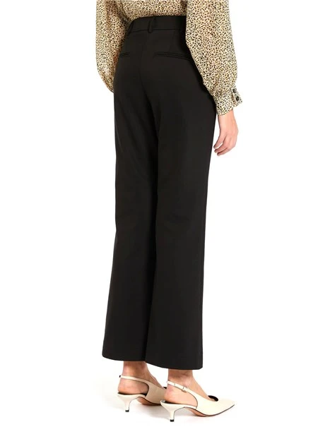 PANTALONI ZAMPA IN COTONE DONNA NERO