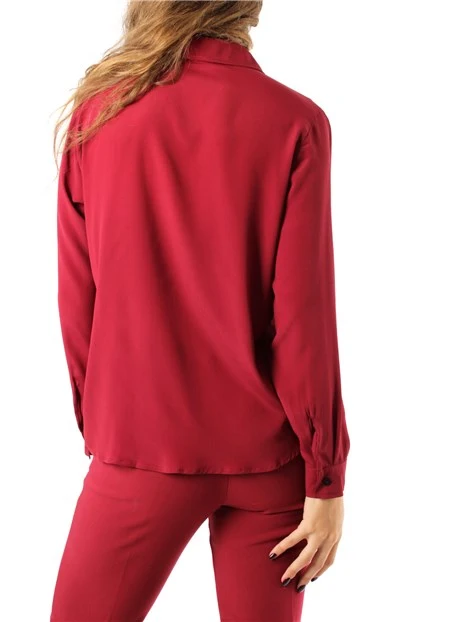 CAMICIA IN CREPE DE CHINE MISTO SETA DONNA ROSSO