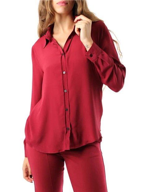 CAMICIA IN CREPE DE CHINE MISTO SETA DONNA ROSSO