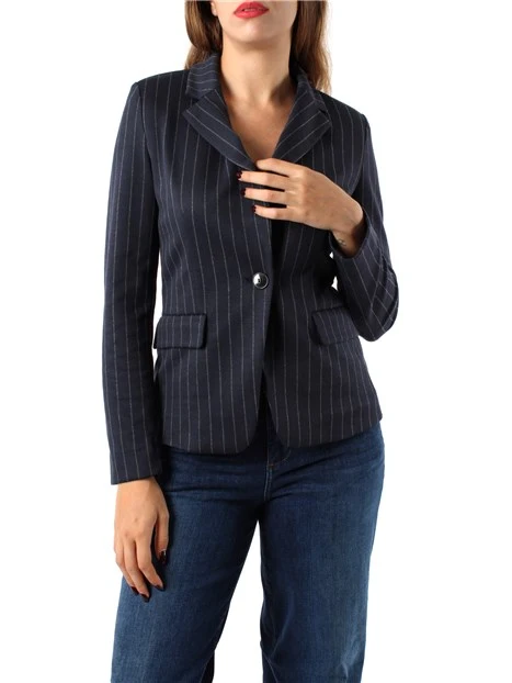 BLAZER PUNTO MILANO GESSATO DONNA BLU