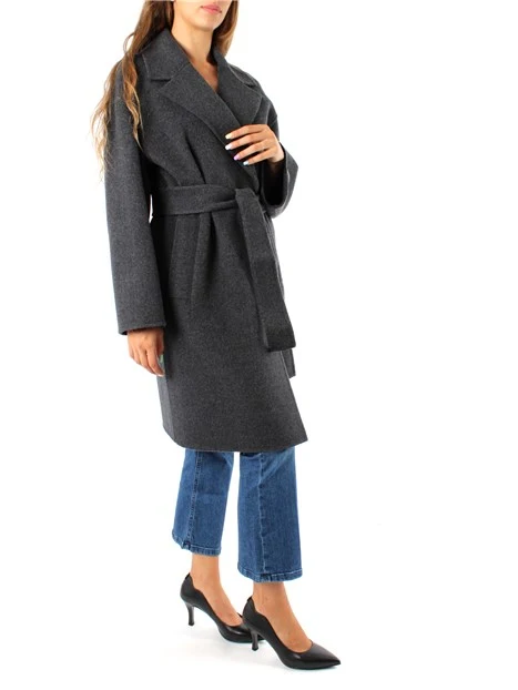 CAPPOTTO LUNGO IN PURA LANA DONNA GRIGIO