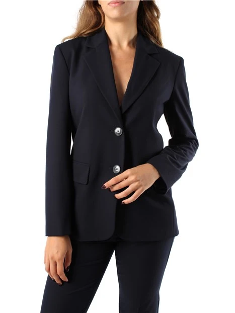 GIACCA BLAZER MONOPETTO IN TELA BIELASTICA MISTO VISCOSA DONNA BLU