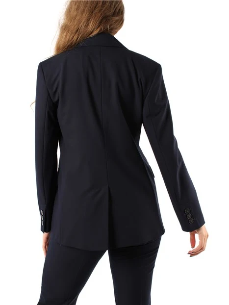 GIACCA BLAZER MONOPETTO IN TELA BIELASTICA MISTO VISCOSA DONNA BLU