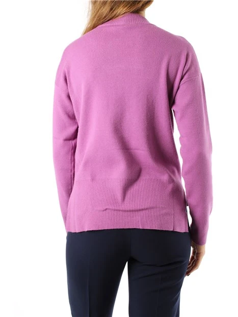 MAGLIA GIROCOLLO IN MISTO VISCOSA DONNA FUCSIA