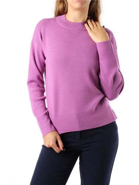 MAGLIA GIROCOLLO IN MISTO VISCOSA DONNA FUCSIA