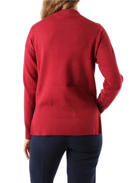 MAGLIA GIROCOLLO E IN MISTO VISCOSA DONNA ROSSO