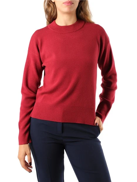 MAGLIA GIROCOLLO E IN MISTO VISCOSA DONNA ROSSO