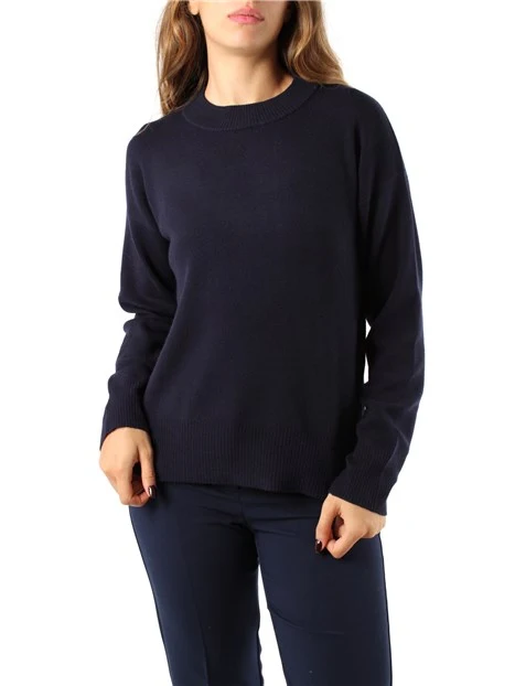 MAGLIA GIROCOLLO E IN MISTO VISCOSA DONNA BLU