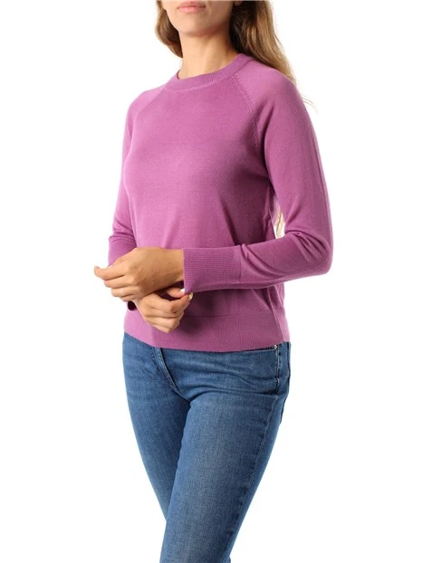 MAGLIA GIROCOLLO IN MISTO LANA DONNA FUCSIA