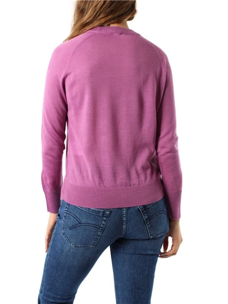 MAGLIA GIROCOLLO IN MISTO LANA DONNA FUCSIA