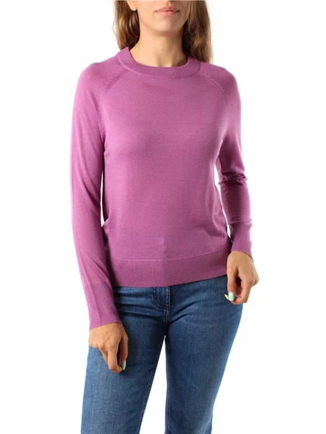 MAGLIA GIROCOLLO IN MISTO LANA DONNA FUCSIA