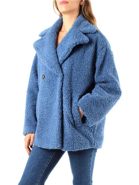 CAPPOTTO CORTO IN JERSEY CON COLLO A REVERS DONNA BLU