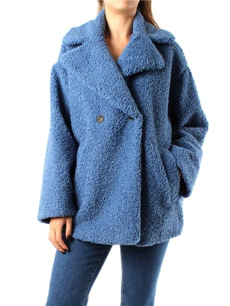 CAPPOTTO CORTO IN JERSEY CON COLLO A REVERS DONNA BLU