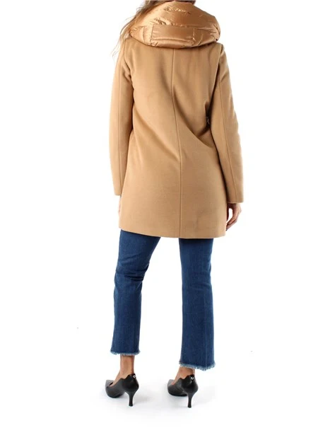 PIUMINO LUNGO IMBOTTITO CON CAPPUCCIO A NAVETTA DONNA BEIGE