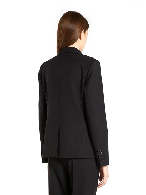 BLAZER MONOPETTO IN MISTO LANA DONNA NERO