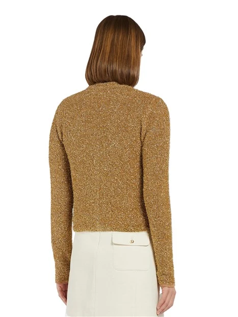 CARDIGAN IN FILATO DI LANA CROPPED DONNA ORO