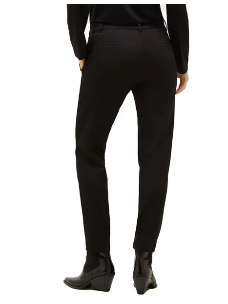 PANTALONI A SIGARETTA IN MISTO VISCOSA CREPE DONNA NERO