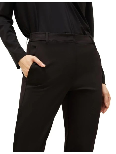 PANTALONI A SIGARETTA IN MISTO VISCOSA CREPE DONNA NERO