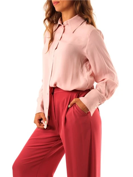 CAMICIA CON LINEA DRITTA DONNA ROSA