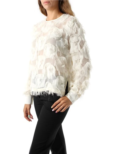 BLUSA IN FILATO COUPE' DONNA BIANCO