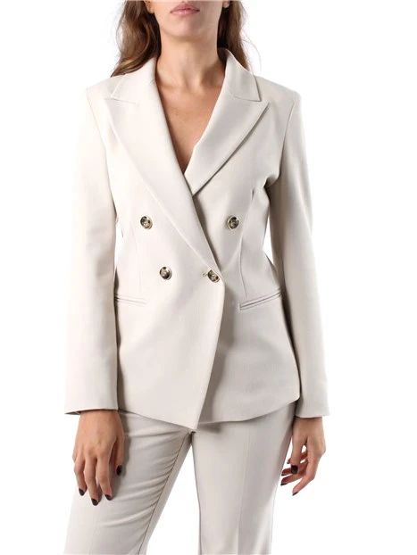 GIACCA BLAZER IN GABARDINA BIELASTICA DONNA BIANCO