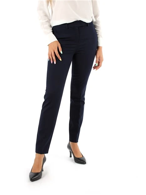 PANTALONI CHINO IN GABARDINA BIELASTICA DONNA BLU