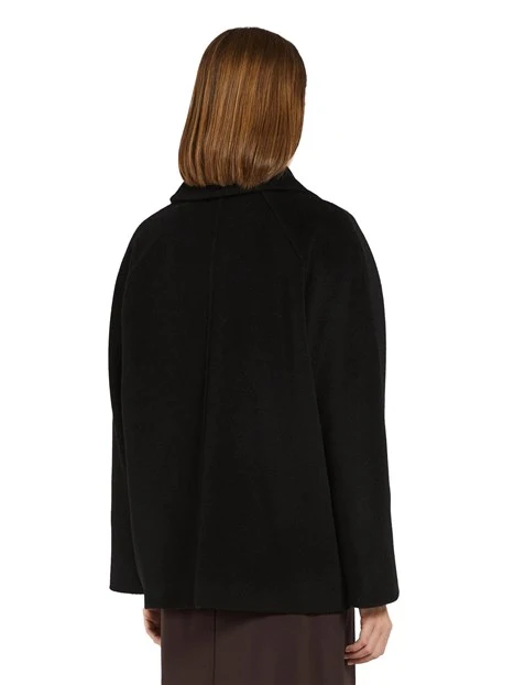 CAPPOTTO CORTO IN PURA LANA VERGINE DONNA NERO