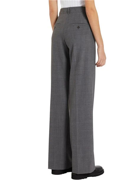 PANTALONI PALAZZO IN FILATO DI MISTA LANA DONNA GRIGIO