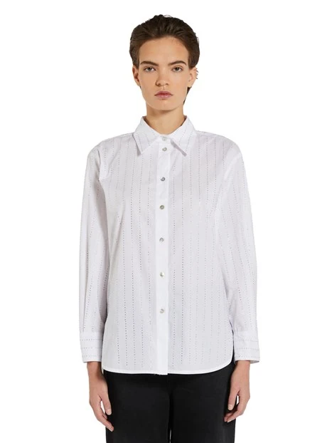 CAMICIA IN POPELINE DI PURO COTONE DONNA BIANCO