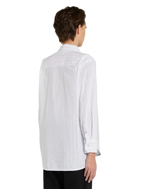 CAMICIA IN POPELINE DI PURO COTONE DONNA BIANCO