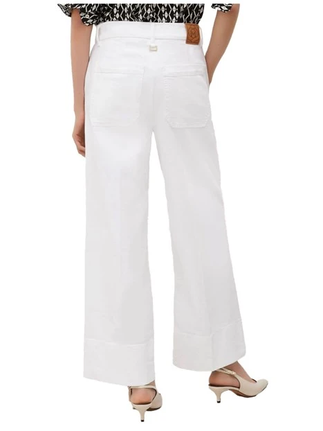 JEANS PALAZZO IN COTONE DONNA BIANCO