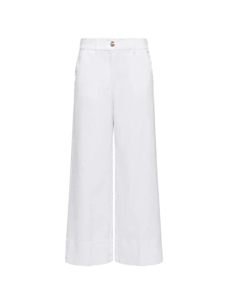 JEANS PALAZZO IN COTONE DONNA BIANCO