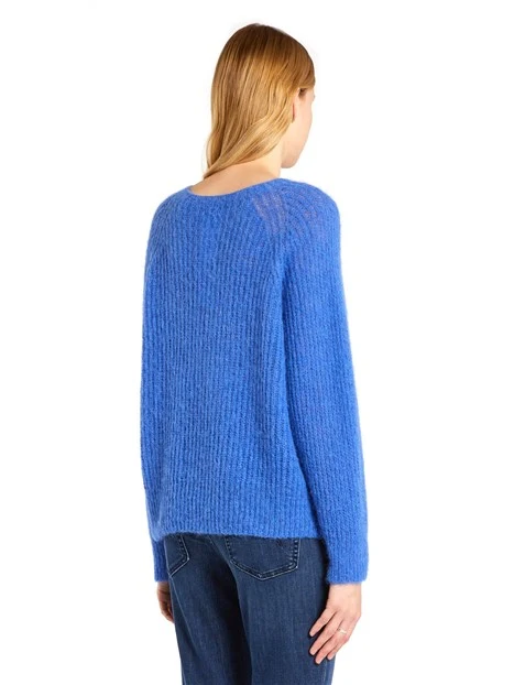 MAGLIA GIROCOLLO IN MISTO ALPACA DONNA BLU