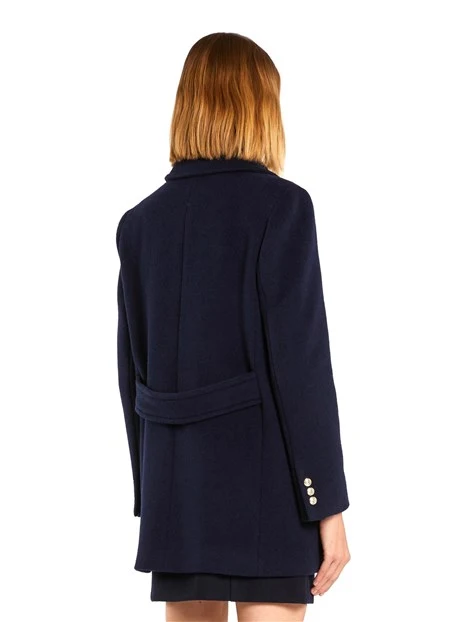 CAPPOTTO CORTO DOPPIOPETTO IN MISTO LANA DONNA BLU