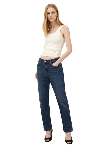 JEANS BOYFRIEND IN DENIM DI COTONE DONNA BLU