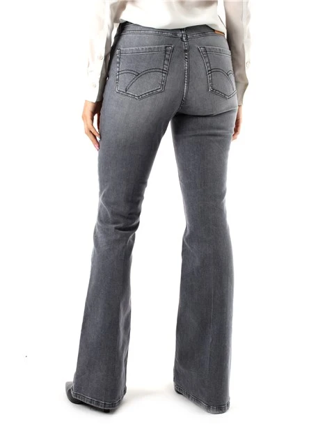 JEANS A ZAMPA DENIM DI COTONE DONNA BLU