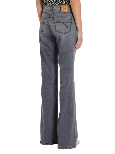 JEANS A ZAMPA IN DENIM DI COTONE DONNA GRIGIO