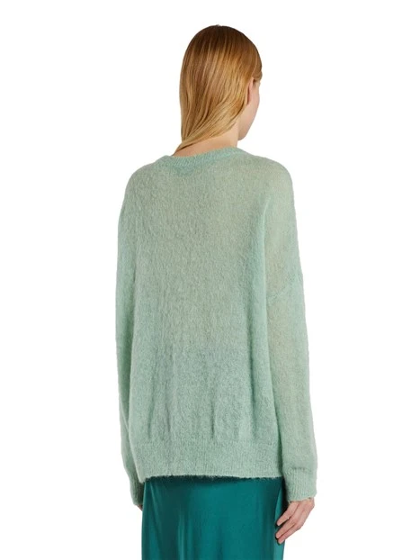 MAGLIA GIROCOLLO IN MOHAIR CON FANTASIA DONNA VERDE