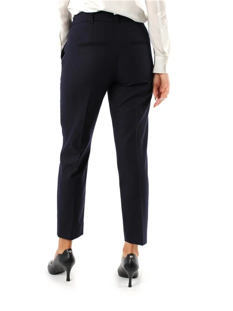 PANTALONI CHINO IN FLANELLA E MISTO VISCOSA DONNA BLU