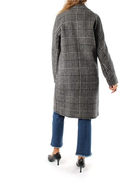 CAPPOTTO LUNGO DISEGNATO DONNA GRIGIO