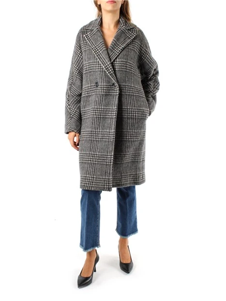 CAPPOTTO LUNGO DISEGNATO DONNA GRIGIO