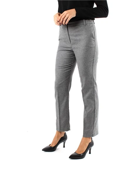 PANTALONI CHINO IN FLANELLA MISTO LANA DONNA GRIGIO CHIARO