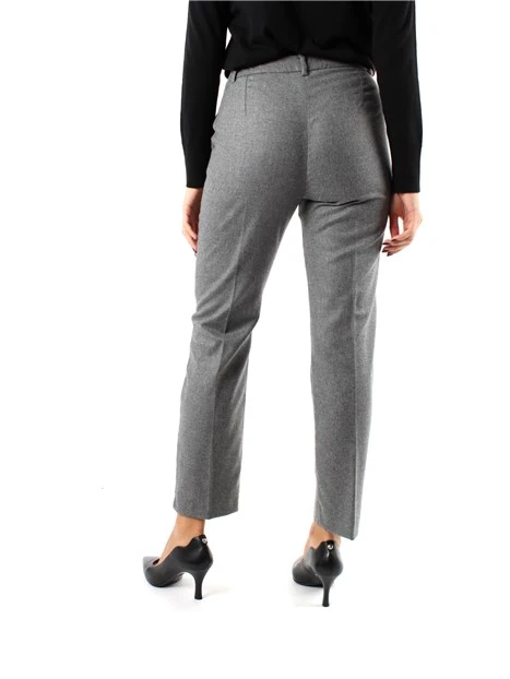 PANTALONI CHINO IN FLANELLA MISTO LANA DONNA GRIGIO CHIARO